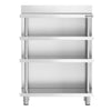 Barowy stół roboczy – stal nierdzewna – 1000 x 600 mm – z 4 półkami