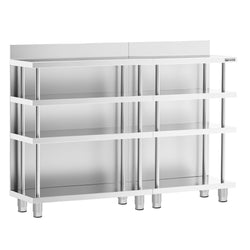 Barowy stół roboczy – stal nierdzewna – 1600 x 600 mm – z 4 półkami