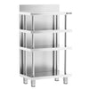 Barowy stół roboczy – stal nierdzewna – 600 x 600 mm – z 4 półkami