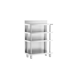 Barowy stół roboczy – stal nierdzewna – 800 x 400 mm – z 4 półkami