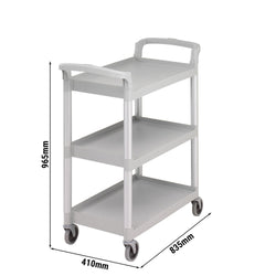CAMBRO | Wózek do serwowania z polipropylenu - 835x410mm - z 3 piętrami - szary nakrapiany
