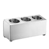 Cutlery Cylinder Holder - 385x150mm - Height: 180mm - Stainless steel - incl. 3 Holders