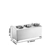 Cutlery Cylinder Holder - 385x150mm - Height: 180mm - Stainless steel - incl. 3 Holders