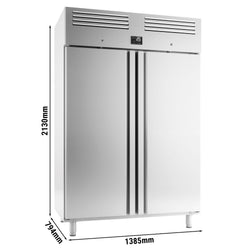 Szafa chłodnicza na blachy EN PREMIUM - EN 600x400 - 1240L - 1385x794mm - 2 drzwi - chłodzenie wentylowane; LED; HACCP