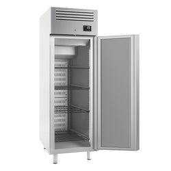 Szafa chłodnicza ze stali nierdzewnej PREMIUM - EN 600x800 - 785L - 796x960mm - 1 drzwi - chłodzenie wentylowane; LED; HACCP - Na Polska