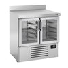 Commercial Counter Fridge PREMIUM PLUS - 978x700mm - glass doors - with upstand - capacity 230 litres