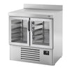 Commercial Counter Fridge PREMIUM PLUS - 978x700mm - glass doors - with upstand - capacity 230 litres