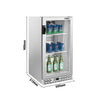 Commercial Back Bar Cooler PREMIUM PLUS - 600mm - 140L - with 1 glass hinged door - Stainless steel