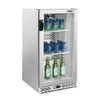 Commercial Back Bar Cooler PREMIUM PLUS - 600mm - 140L - with 1 glass hinged door - Stainless steel