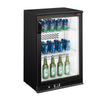 Commercial Back Bar Cooler PREMIUM PLUS - 600mm - 140L - with 1 glass hinged door - Black