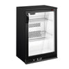 Commercial Back Bar Cooler PREMIUM PLUS - 600mm - 140L - with 1 glass hinged door - Black