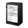 Commercial Back Bar Cooler PREMIUM PLUS - 600mm - 140L - with 1 glass hinged door - Black