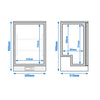Commercial Back Bar Cooler PREMIUM PLUS - 600mm - 140L - with 1 glass hinged door - Stainless steel