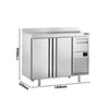 Commercial Refrigerated Back Bar Counter PREMIUM PLUS - 1468x600x1150mm - with 2 Solid Doors, upstand & knock box for coffee - 340L
