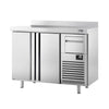 Commercial Refrigerated Back Bar Counter PREMIUM PLUS - 1468x600x1150mm - with 2 Solid Doors, upstand & knock box for coffee - 340L