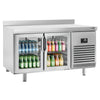 Commercial Counter Fridge PREMIUM PLUS - 1468x600mm - glass doors - with upstand - capacity 250 litres - double glazing