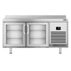 Commercial Counter Fridge PREMIUM PLUS - 1468x600mm - glass doors - with upstand - capacity 250 litres - double glazing