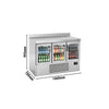 Commercial Counter Fridge PREMIUM PLUS - 1460x700mm - with 3 glass doors - with upstand - capacity 335 litres