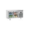 Commercial Counter Fridge PREMIUM PLUS - 1618x800mm - glass doors - double glazing - capacity 420 litres