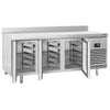 Commercial Counter Fridge PREMIUM PLUS - 1960x600mm - glass doors - with upstand - capacity 385 litres - with 3 doors