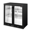 Chłodziarka barowa – 900 mm – 220 L – z 2 drzwiami szklanymi skrzydłowymi – czarna