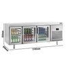 Stół chłodniczy barowy do napojów Premium PLUS – przelotowy – 2185 x 800 mm – EN 600 x 400 – z 6 drzwiami szklanymi – do cukierni i piekarni