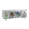 Stół chłodniczy barowy do napojów Premium PLUS – przelotowy – 2185 x 800 mm – EN 600 x 400 – z 6 drzwiami szklanymi – do cukierni i piekarni
