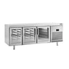 Stół chłodniczy barowy do napojów Premium PLUS – przelotowy – 2185 x 800 mm – EN 600 x 400 – z 6 drzwiami szklanymi – do cukierni i piekarni