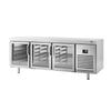 Stół chłodniczy barowy do napojów Premium PLUS – przelotowy – 2185 x 800 mm – EN 600 x 400 – z 6 drzwiami szklanymi – do cukierni i piekarni