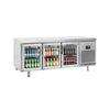 Commercial Counter Fridge PREMIUM PLUS - 2185x800mm - glass doors - with 3 doors - capacity 635 litres