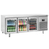 Commercial Counter Fridge PREMIUM PLUS - 2185x800mm - glass doors - with 3 doors - capacity 635 litres