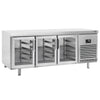 Commercial Counter Fridge PREMIUM PLUS - 2185x800mm - glass doors - with 3 doors - capacity 635 litres