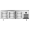 Commercial Counter Fridge PREMIUM PLUS - 2185x800mm - glass doors - with 3 doors - capacity 635 litres