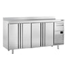 Commercial Refrigerated Back Bar Counter PREMIUM PLUS - 2452x600x1150mm - with 4 Solid Doors, upstand & knock box for coffee - 690L