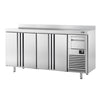 Commercial Refrigerated Back Bar Counter PREMIUM PLUS - 2452x600x1150mm - with 4 Solid Doors, upstand & knock box for coffee - 690L