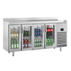 Commercial Back Bar Bottle Cooler PREMIUM PLUS - 2452x700mm - 630L - with 4 Hinged Glass Doors, upstand