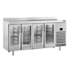 Commercial Back Bar Bottle Cooler PREMIUM PLUS - 2452x700mm - 630L - with 4 Hinged Glass Doors, upstand