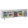 Commercial Counter Fridge PREMIUM PLUS - 2752x800mm - glass doors - with 4 doors - capacity 850 litres
