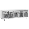 Commercial Counter Fridge PREMIUM PLUS - 2752x800mm - glass doors - with 4 doors - capacity 850 litres