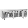 Commercial Counter Fridge PREMIUM PLUS - 2752x800mm - glass doors - with 4 doors - capacity 850 litres
