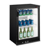 Commercial Back Bar Cooler PREMIUM PLUS - 600mm - 125L - with 1 glass hinged door - Black