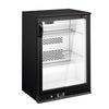 Commercial Back Bar Cooler PREMIUM PLUS - 600mm - 125L - with 1 glass hinged door - Black