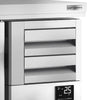 Premium PLUS beverage cooler - 2450x600 mm - with 4 glass doors, 2 drawers & back panel