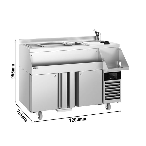 Stół chłodniczy barowy do napojów - 1200x600 mm - 150 litrów - z 2 drzwiami i półkami - Prime Gastro