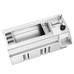 Stół chłodniczy barowy do napojów - 1600x600 mm - 235 litrów - z 3 drzwiami i półkami