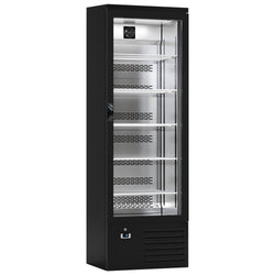 Szafa chłodnicza przeszklona PREMIUM - 280L- 600mm - oświetlenie LED - Czarna - Dla PL - 4–12°C