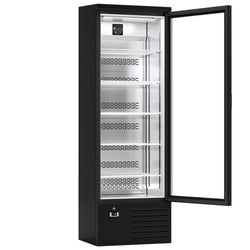 Szafa chłodnicza przeszklona PREMIUM - 280L- 600mm - oświetlenie LED - Czarna - Dla PL - 4–12°C