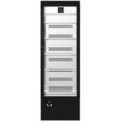 Szafa chłodnicza przeszklona PREMIUM - 280L- 600mm - oświetlenie LED - Czarna - Dla PL - 4–12°C