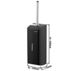 AIR-WOLF | Wall Mounted Toilet Brush Holder – Matte Black Stainless, Closed Front, Removable Liner