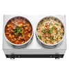 Commercial Bain Marie Soup & Sauce Warmer - Wet Heat - 13L - 400W - 2 Round Pots with each 6,5L
